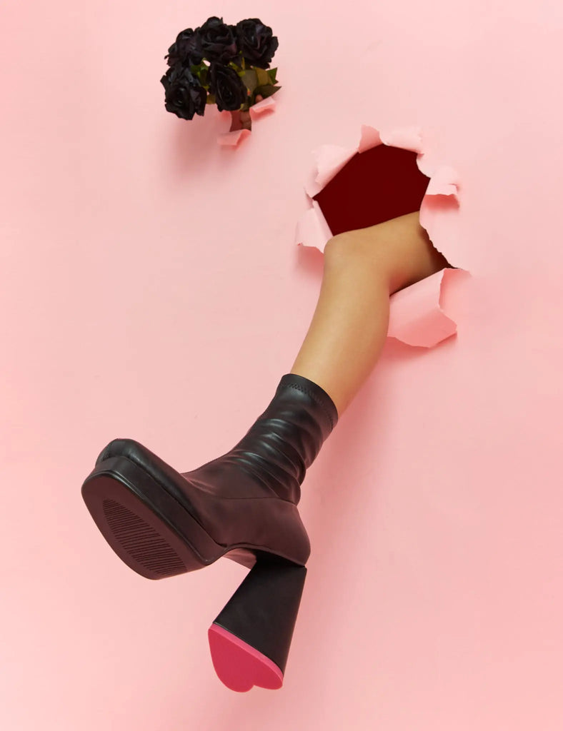 So Chic Platform Ankle Boots LAMODA