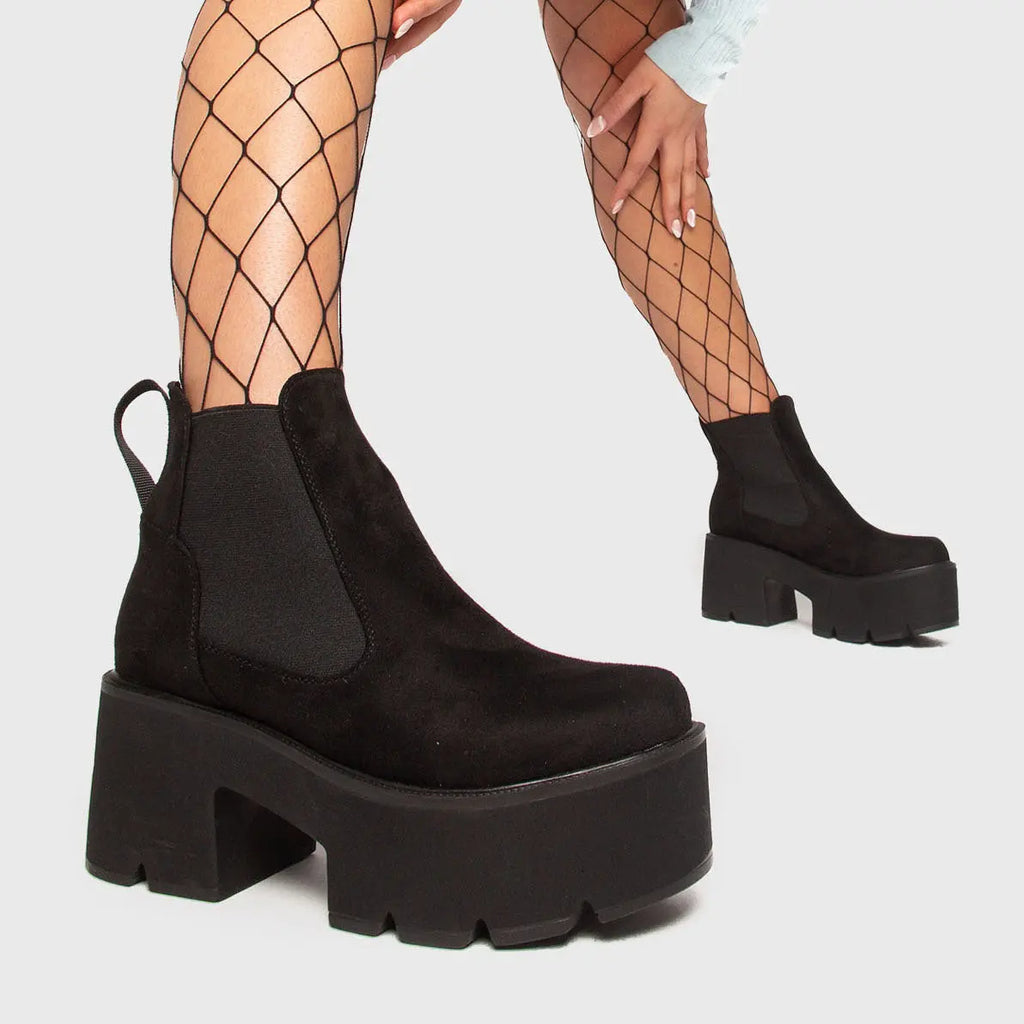 Tough Love Chunky Platform Ankle Boots lamodawebsite