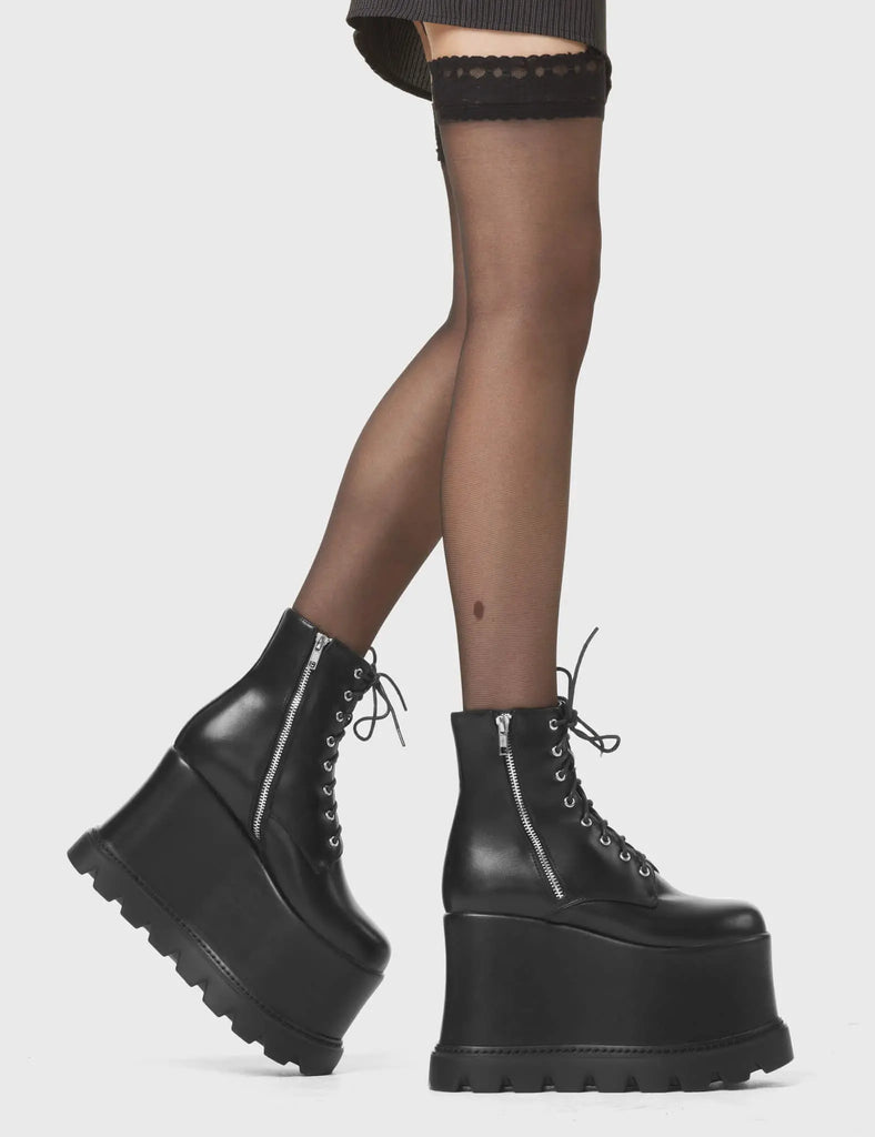 Up In Arms Chunky Platform Ankle Boots LAMODA