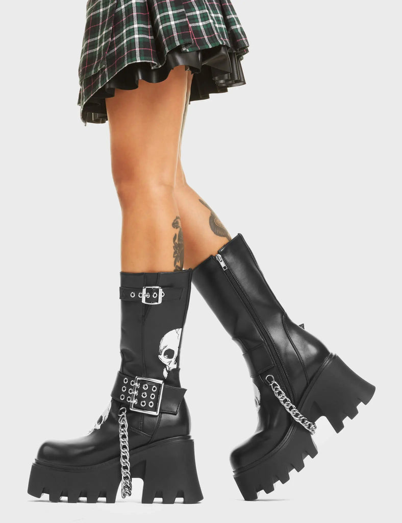 Visions Chunky Platform Calf Boots LAMODA