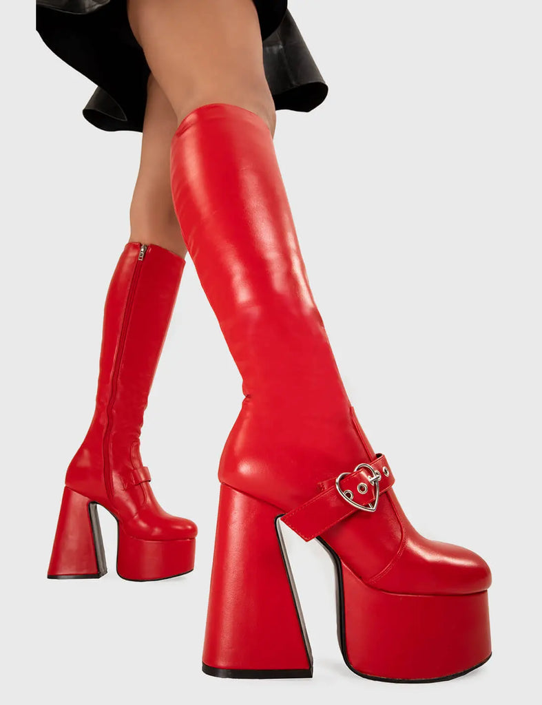 Walk With Love Platform Knee High Boots lamodawebsite