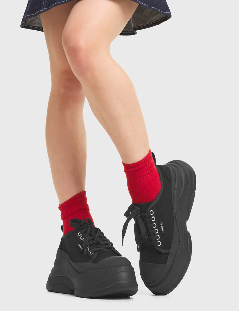Waste Of Time Chunky Platform Sneakers LAMODA