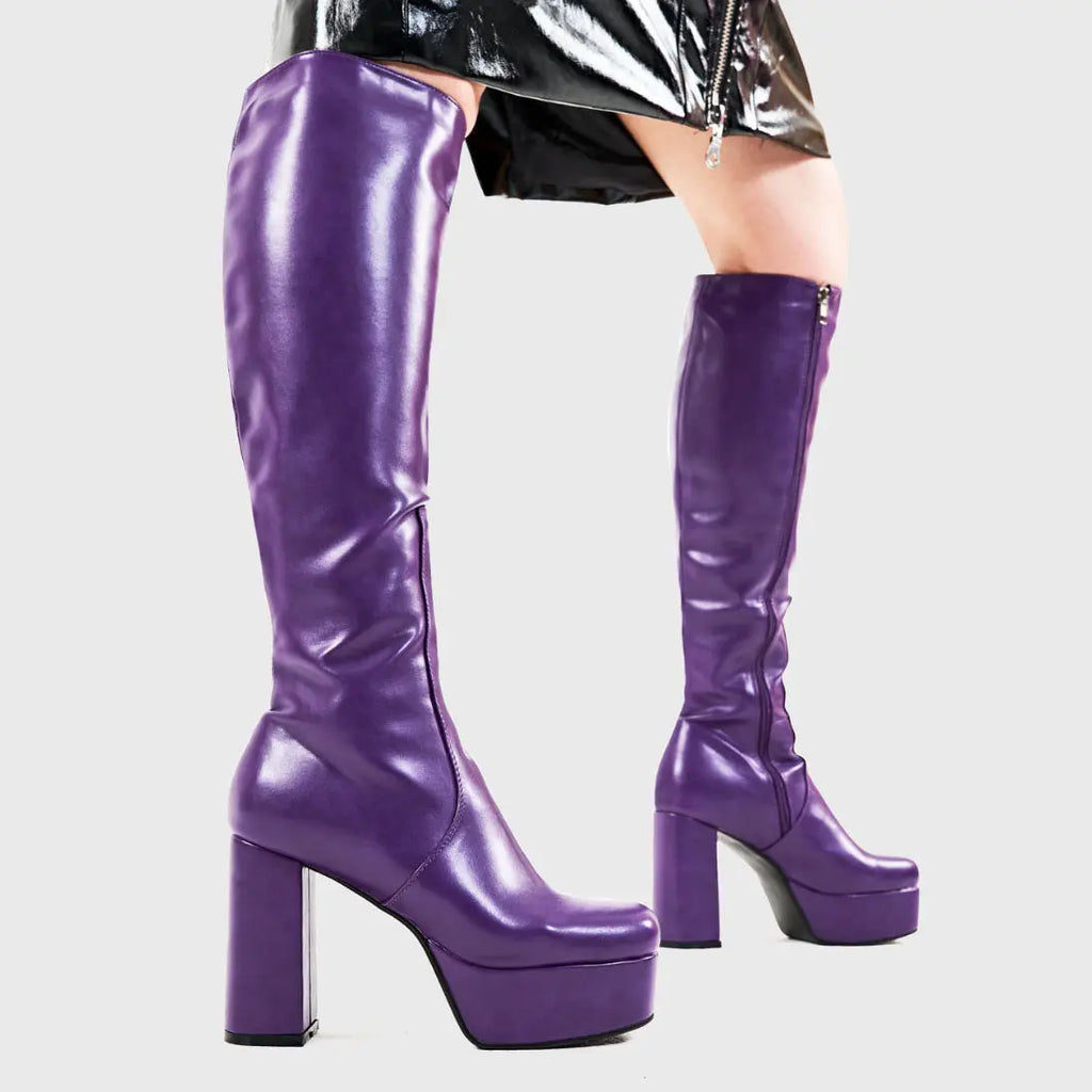 Whatta Showdown Platform Knee High Boots LAMODA