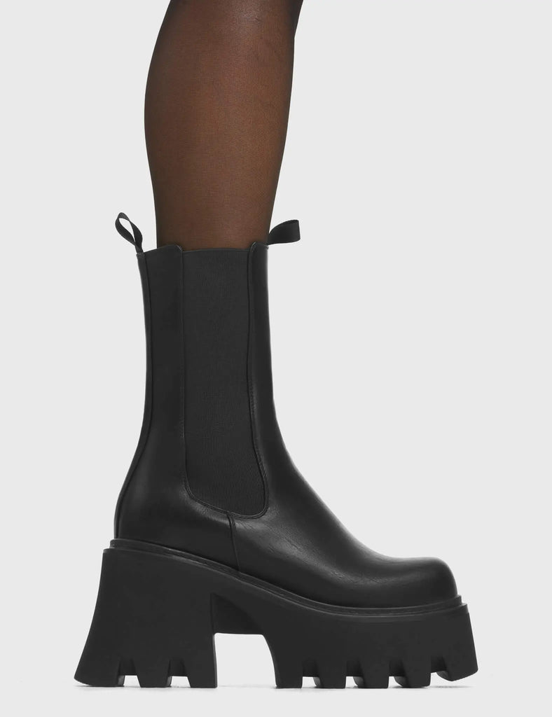 Wipe Out Chunky Platform Ankle Boots lamodawebsite