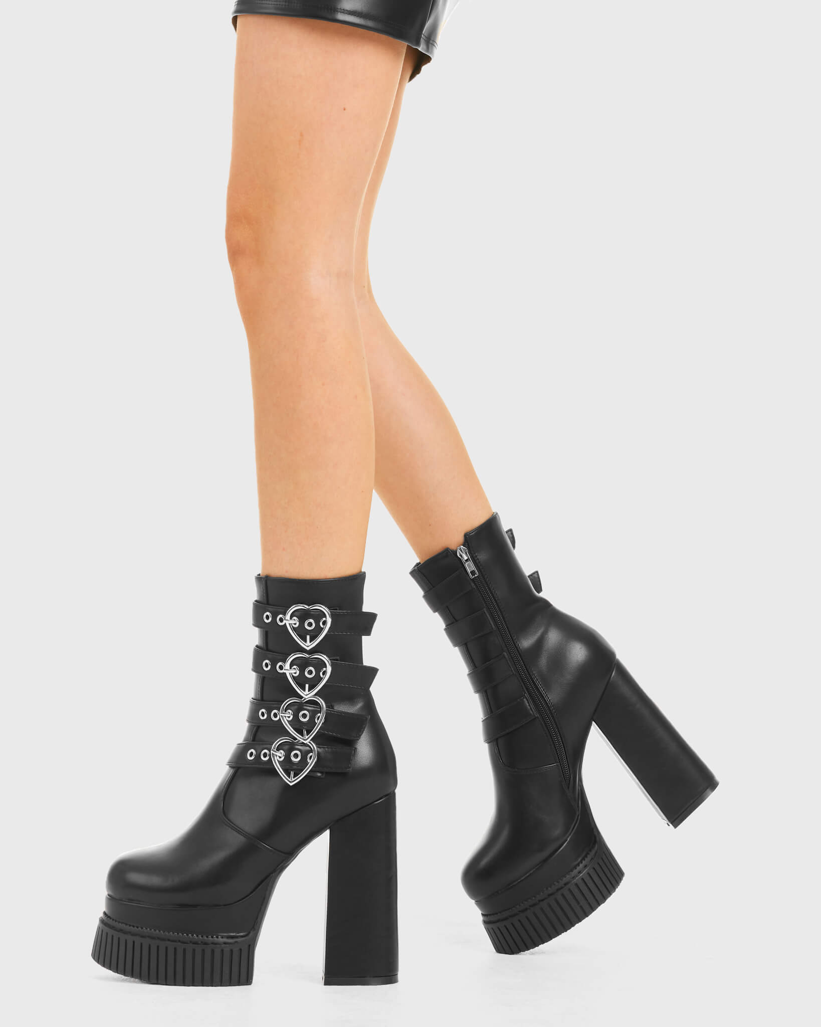 Lamoda - Buckled Up Chunky Creeper Ankle Boots