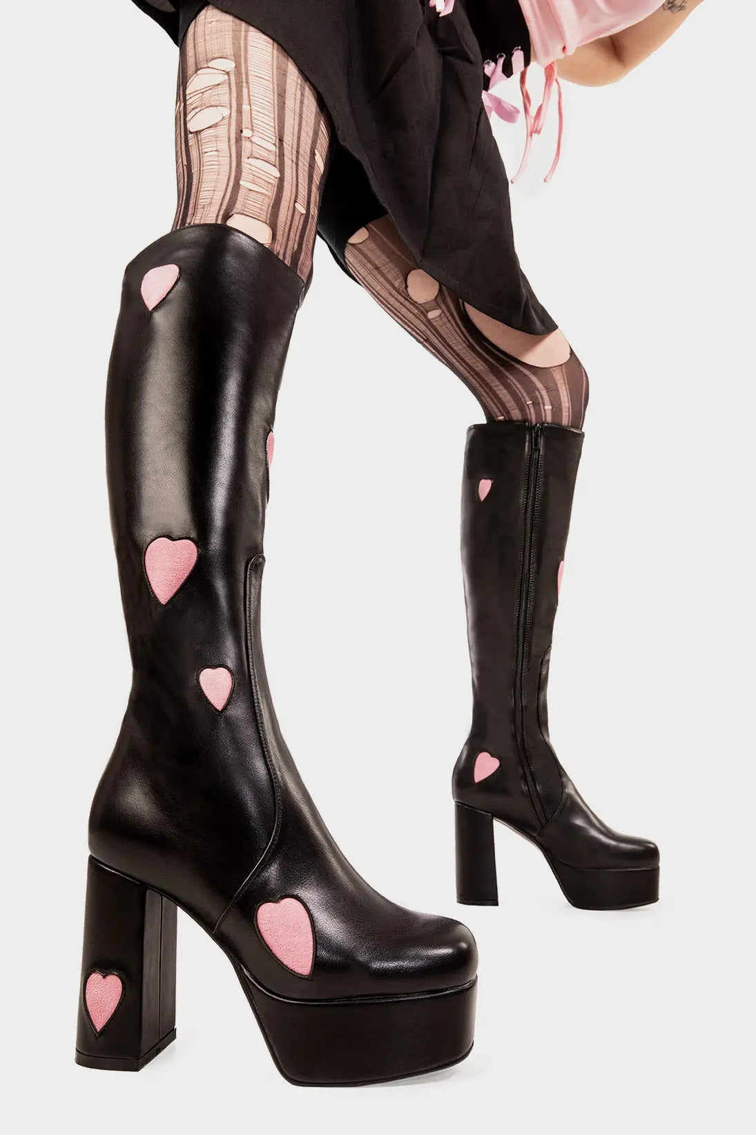Candyfloss Love Platform Knee High Boots LAMODA