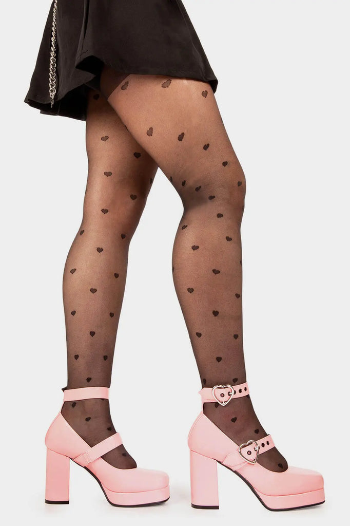 Tippy Toes

Chrome Hearts Platform Heels in Pink Patent faux leather. These pink vegan Platform Heels feature two adjustable pink straps with heart shaped buckles and silver eyelets, experiencing pure bliss with every step. Made with eco-friendly materials and 100% cruelty-free, these platform boots are as ethical as they are dreamy.

- Platform Height
- Heel Height
- Two pink adjustable straps with silver eyelets
- Heart shaped buckles
- Platform sole
- Square Toe 
- 100% vegan 

SKU: LMF 2159 - PinkPAT