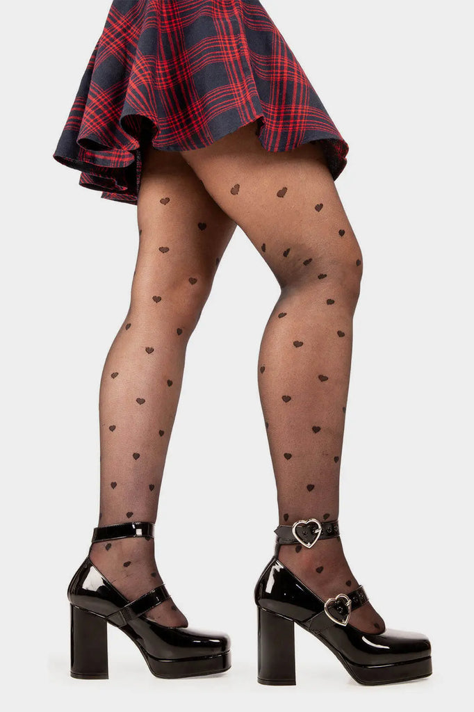 Tippy Toes
 
 Chrome Hearts Platform Heels in Black Patent faux leather. These black vegan Platform Heels feature two adjustable black straps with heart shaped buckles and silver eyelets, experiencing pure bliss with every step. Made with eco-friendly materials and 100% cruelty-free.
 
 - Platform Height
 - Heel Height
 - Two black adjustable straps with silver eyelets
 - Heart shaped buckles
 - Platform sole
 - Square Toe
 - 100% vegan 
 
 SKU: LMF 2159 - BlackPAT