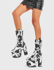 Cowbell Chunky Platform Calf Boots