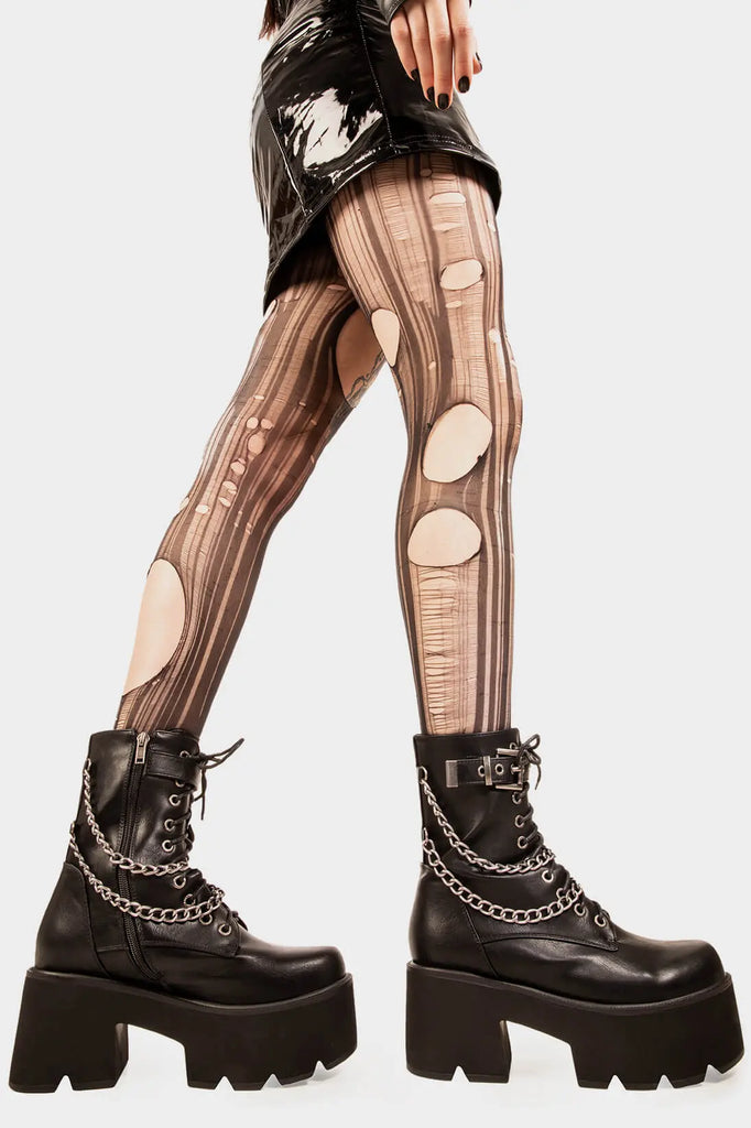 Rise and Shine.

Flip The Switch Chunky Platform Boots in Black faux leather. These Black vegan Platform Boots feature black lace up detail with two hanging chains, from sunrise to sunset slay all day! Made with eco-friendly materials and 100% cruelty-free, these platform boots are as ethical as they are radiant.


- Platform Height: 3 inch
- Black Zipper
- Black Laces
- Silver eyelets
- Silver Chains 
- Black strap silver buckle 
- Chunky Platform sole
- Round Toe
- 100% vegan 

SKU: LMF 1849 - BlackPU