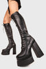 Moment Of Clarity Creeper Platform Knee High Boots