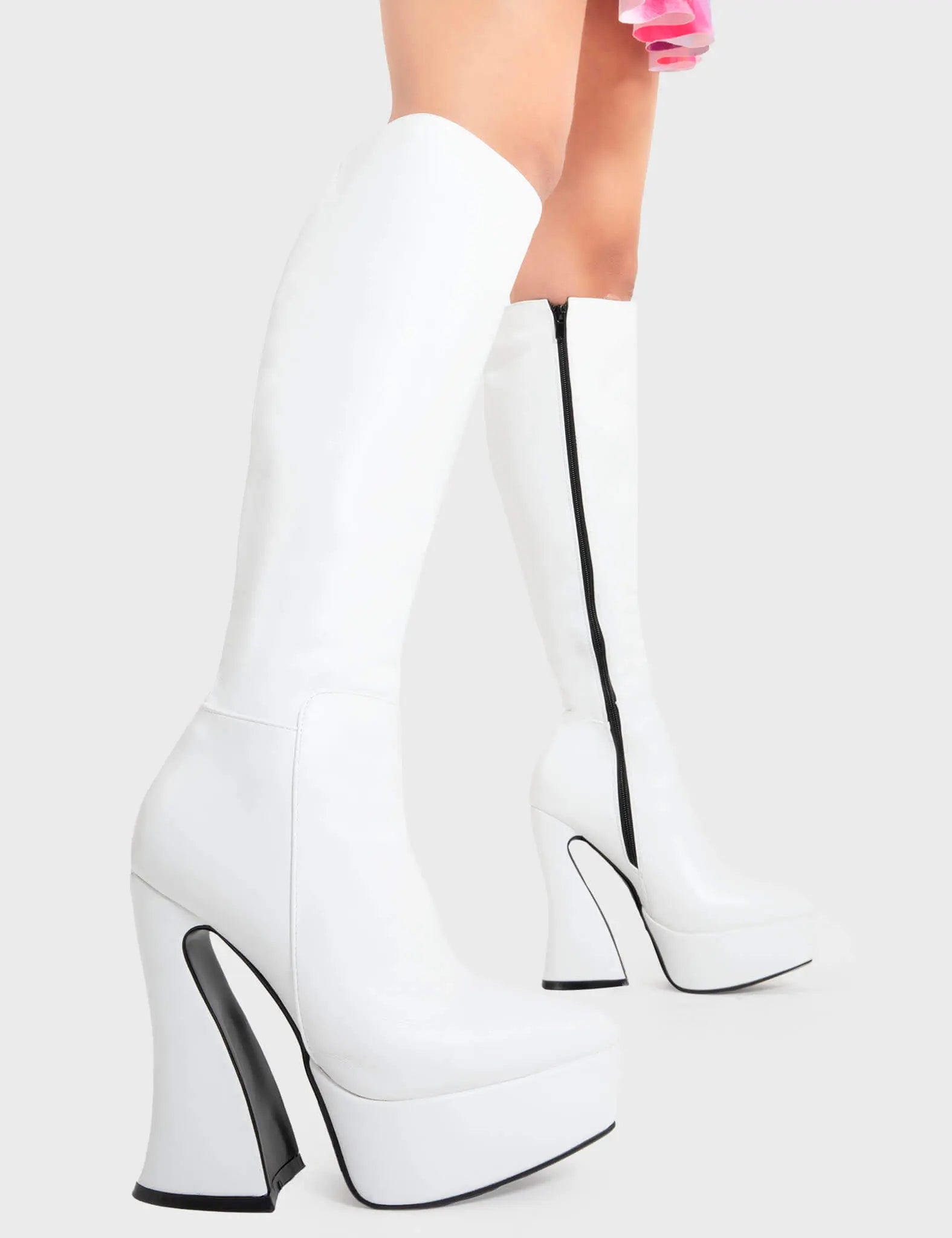 Money Moves Platform Knee High Boots LAMODA