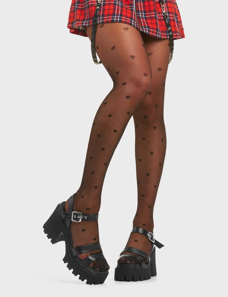 DONT CARE
 
 New Rules Chunky Platform Sandals in Black faux leather. These platform sandals feature a strap across the upper with a adjustable ankle strap, perfect balance of style and cuteness. Made with eco-friendly materials and 100% cruelty-free, these platform boots are as ethical as they are CUTE!
 
 - Platform Height
 - Heel Height
 - Adjustable black strap
 - Sqaure shaped buckle
 - Silver eyelets 
 - Chunky Platform sole
 - Rubb34 teeth grip
 - Round Toe 
 - 100% vegan 
 
 SKU: LMF 3913 - BlackPU