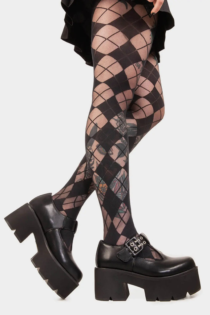 THE SHOEDROBE STAPLE
 
 Watch Me Chunky Mary Jane Shoes in Black faux leather. These Mary Janes feature a Chunky and comfortable Platform sole. Everyone needs a pairs of Mary Janes! Made with eco-friendly materials and 100% cruelty-free, these Sandals are as ethical as they are cute!
 
 
 - Platform Height: 3 inch
 - T Bar structure
 - Square buckle and silver eyelets
 - Chunky Platform sole
 - Round toe 
 - 100% vegan 
 
 SKU: INSERT